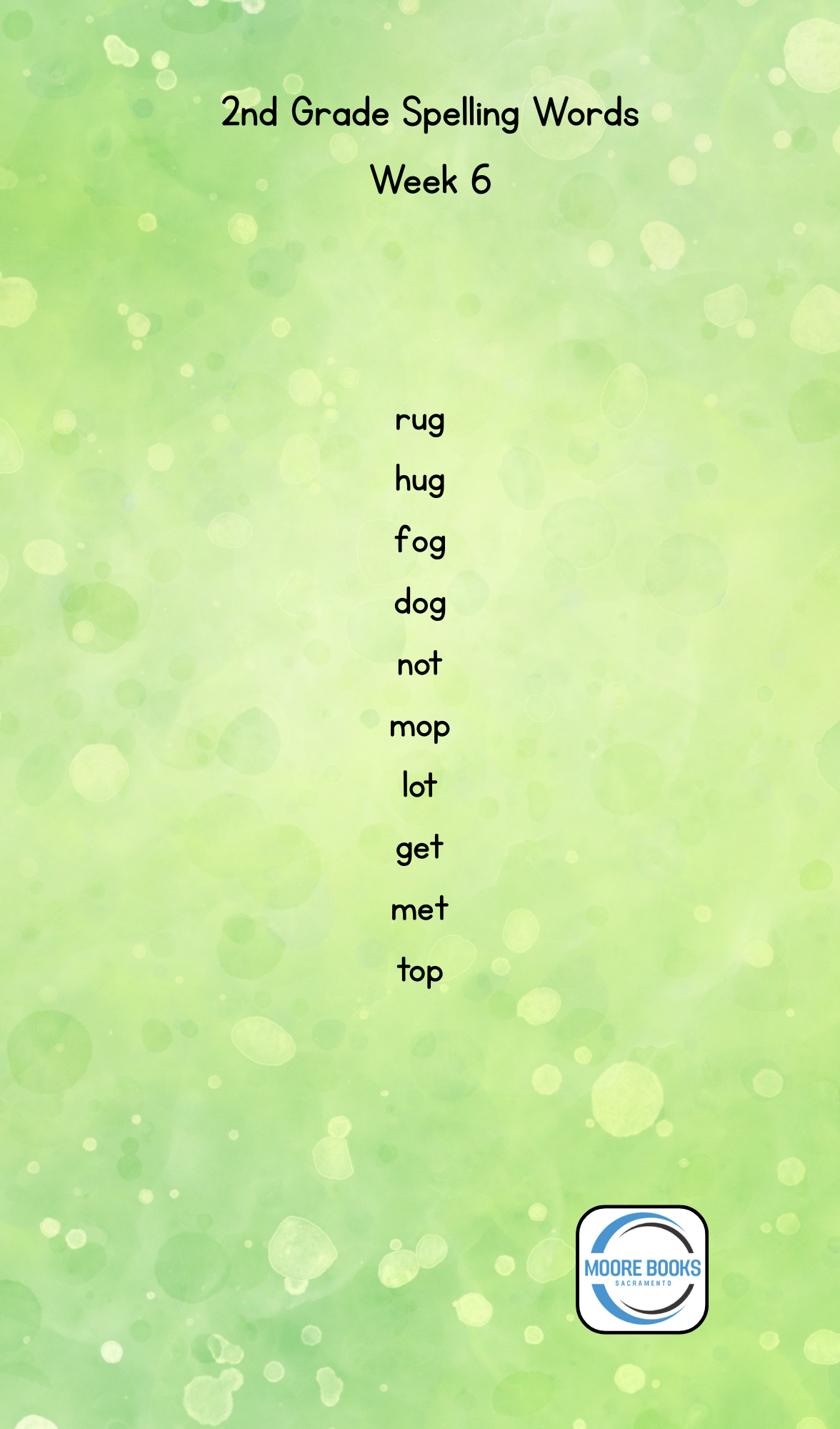 2nd Grade Spelling Lists - Printable!