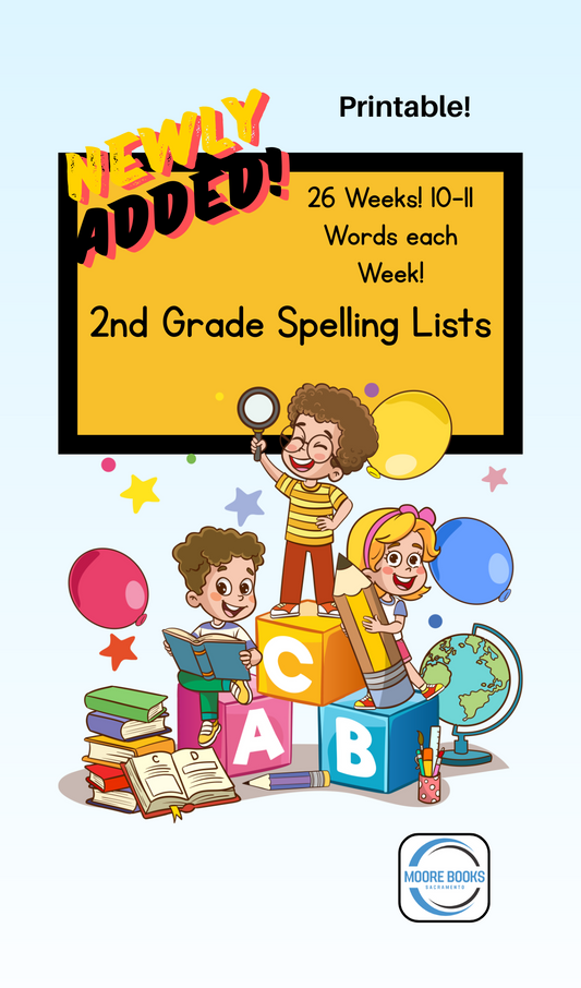 2nd Grade Spelling Lists - Printable!