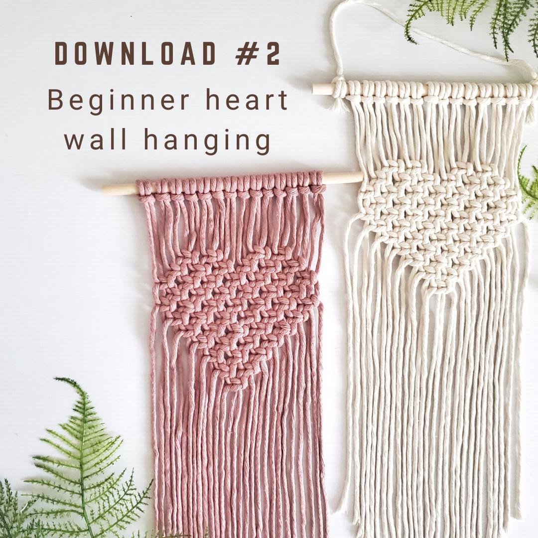 3 in 1 macrame heart valentines wall hanging PATTERN BUNDLE.