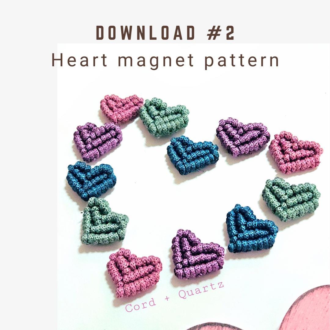 3 in 1 macrame heart valentines accessory PATTERN BUNDLE.