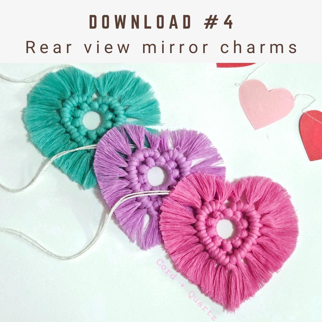 3 in 1 macrame heart valentines accessory PATTERN BUNDLE.